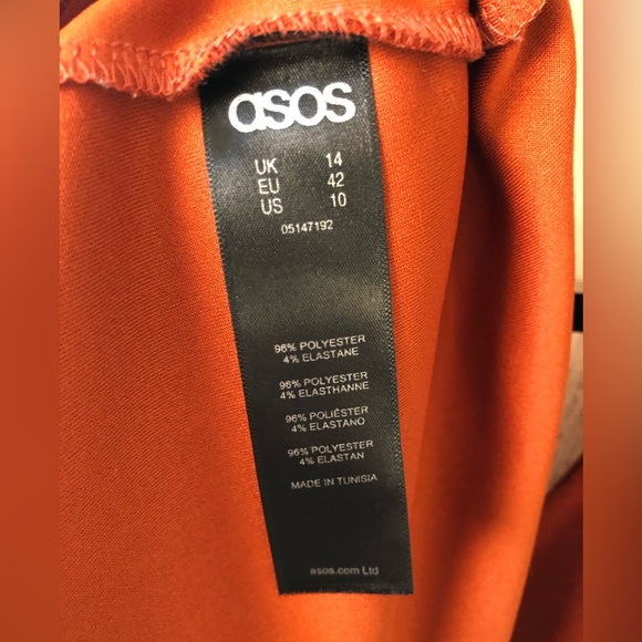 ASOS Cut-out MIDI Dress New Burnt Orange Size 10 - Picture 9 of 10